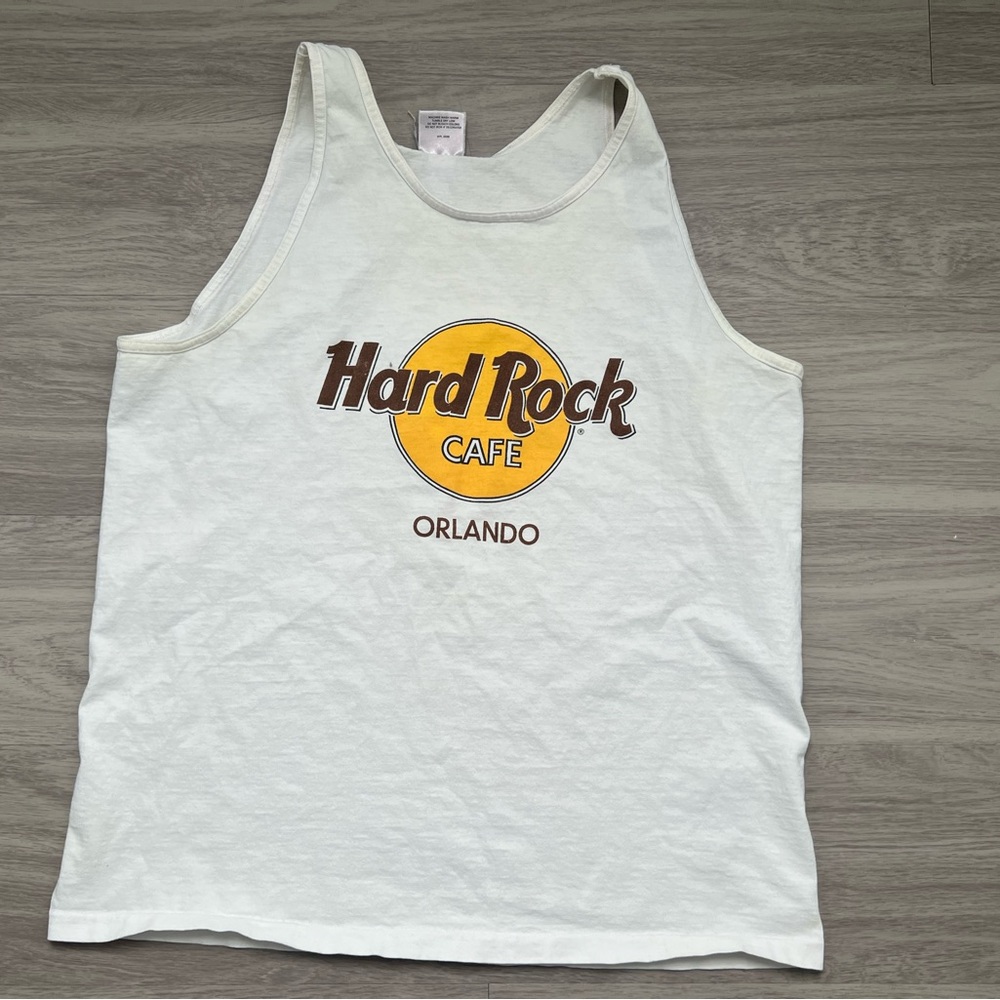 Vintage Hard Rock Cafe Orlando Tank Top XL Oneita Power-T Made USA White
